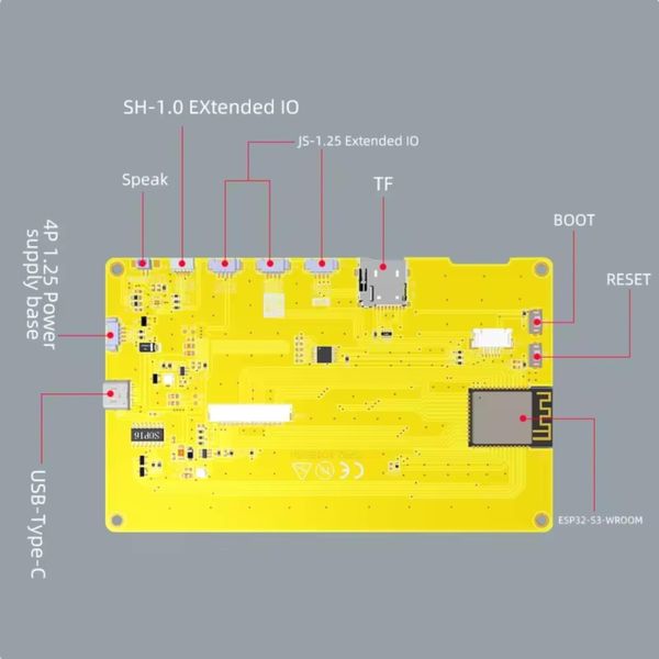 Плата налагоджувальна ESP32-S3 з монітором 5 дюймів IPS 800х480 LVGL (touch screen) ESP32-S3-IPS-5-TS фото