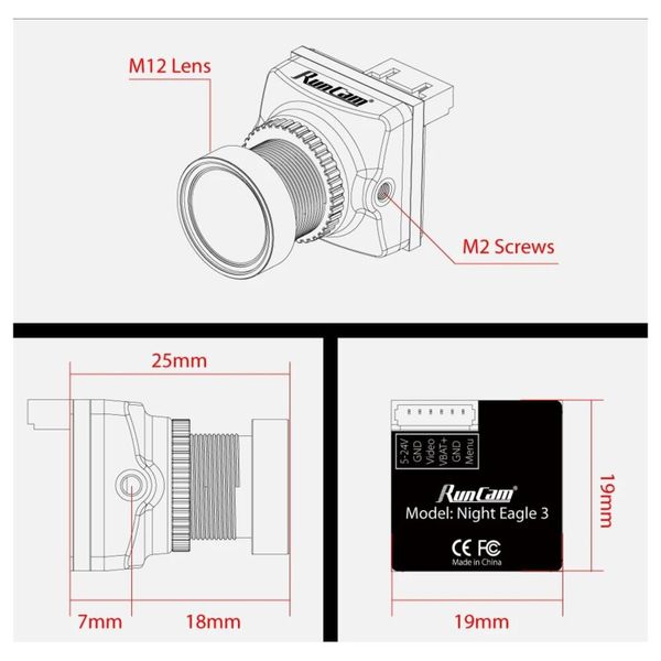 Видеокамера для FPV дрона RunCam Night Eagle 3 Starlight night vision camera RCAM-NT-EAG-3 фото